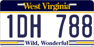 WV license plate 1DH788