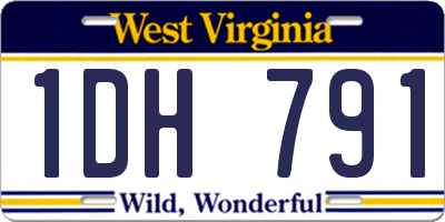 WV license plate 1DH791