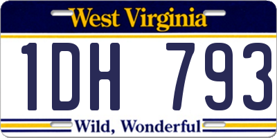 WV license plate 1DH793