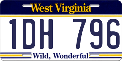 WV license plate 1DH796