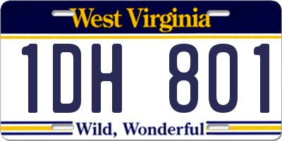 WV license plate 1DH801