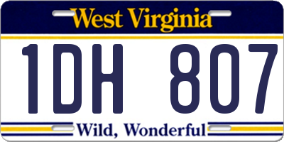 WV license plate 1DH807