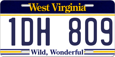 WV license plate 1DH809