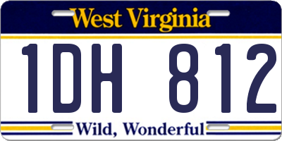 WV license plate 1DH812