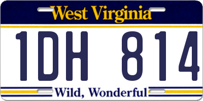 WV license plate 1DH814
