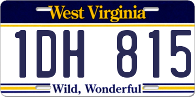 WV license plate 1DH815