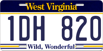 WV license plate 1DH820