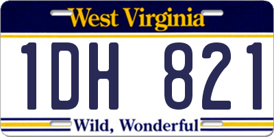 WV license plate 1DH821