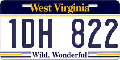 WV license plate 1DH822