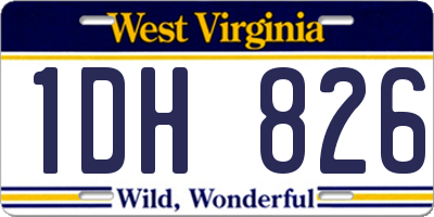 WV license plate 1DH826