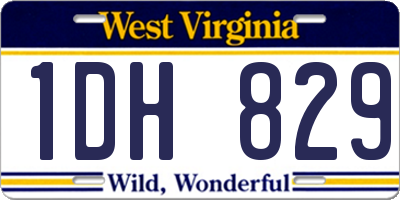 WV license plate 1DH829