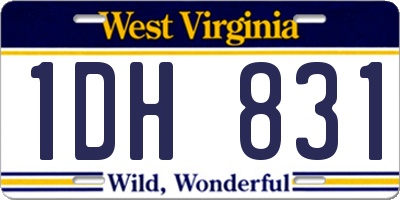 WV license plate 1DH831