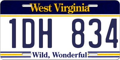 WV license plate 1DH834