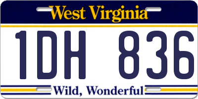 WV license plate 1DH836