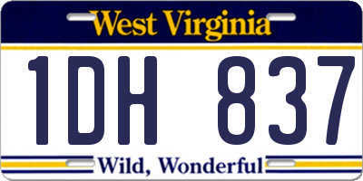 WV license plate 1DH837
