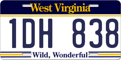 WV license plate 1DH838