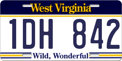 WV license plate 1DH842