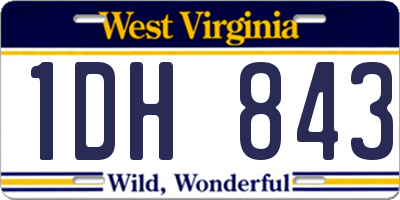 WV license plate 1DH843