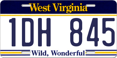 WV license plate 1DH845