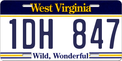 WV license plate 1DH847
