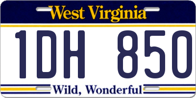 WV license plate 1DH850