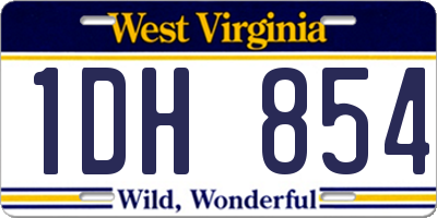 WV license plate 1DH854