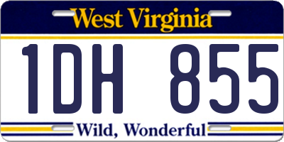 WV license plate 1DH855
