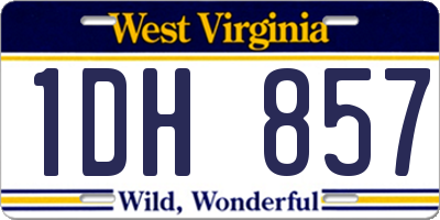 WV license plate 1DH857