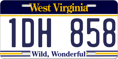 WV license plate 1DH858