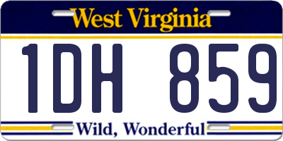 WV license plate 1DH859