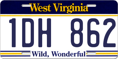 WV license plate 1DH862