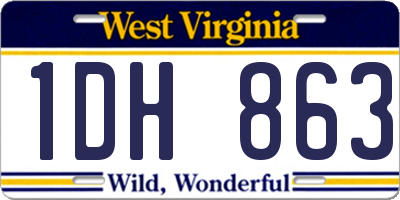 WV license plate 1DH863