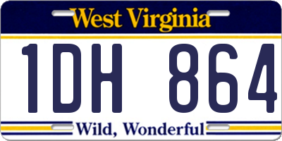 WV license plate 1DH864