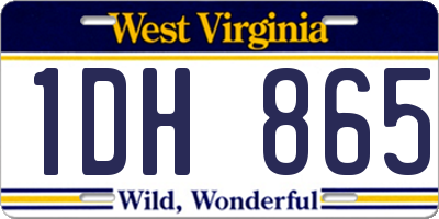 WV license plate 1DH865