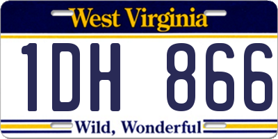 WV license plate 1DH866