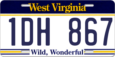 WV license plate 1DH867