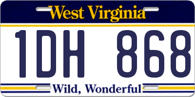 WV license plate 1DH868