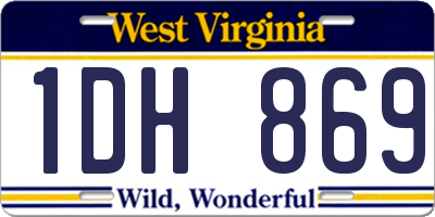 WV license plate 1DH869