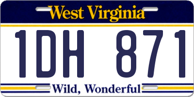 WV license plate 1DH871