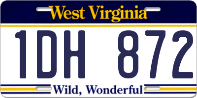 WV license plate 1DH872