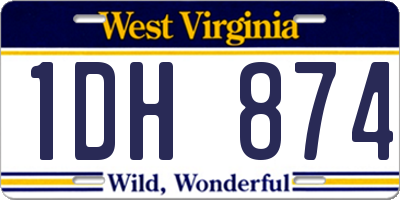 WV license plate 1DH874