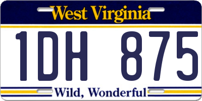 WV license plate 1DH875