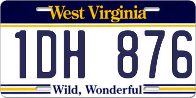 WV license plate 1DH876