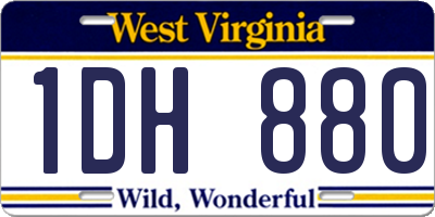 WV license plate 1DH880