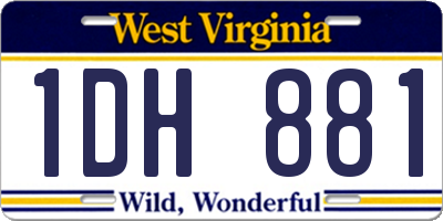 WV license plate 1DH881