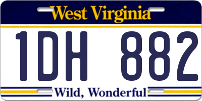 WV license plate 1DH882