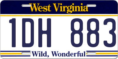WV license plate 1DH883
