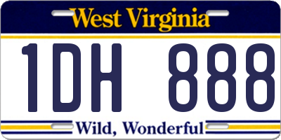 WV license plate 1DH888