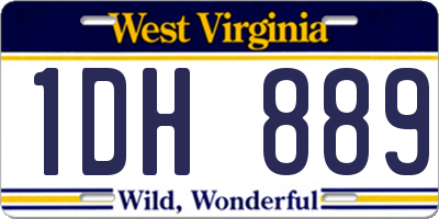 WV license plate 1DH889