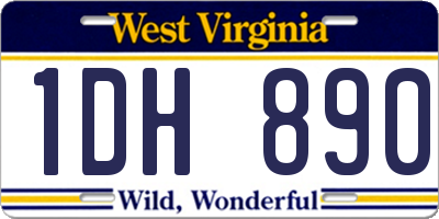 WV license plate 1DH890